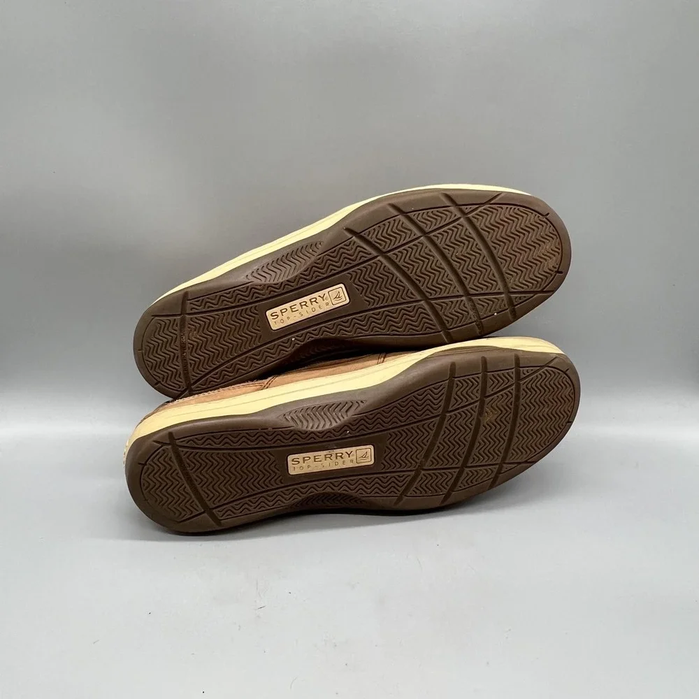 Sperry Shoes Mens 11 Brown Leather Mesh Top Sider Boat Moc Toe Casual Comfort